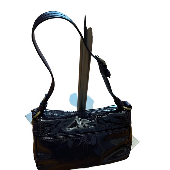 COACH Mini Purple Patent Leather Shoulder Bag - Picture 3 of 10